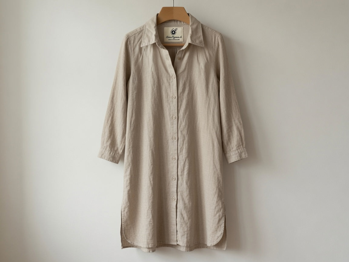 Ivory Linen Wrap Dress